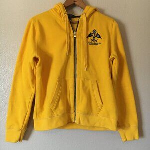 Ralph Lauren LRL Yellow Hoodie Jacket PM Navy Nautical Crest Zip Sweatshirt